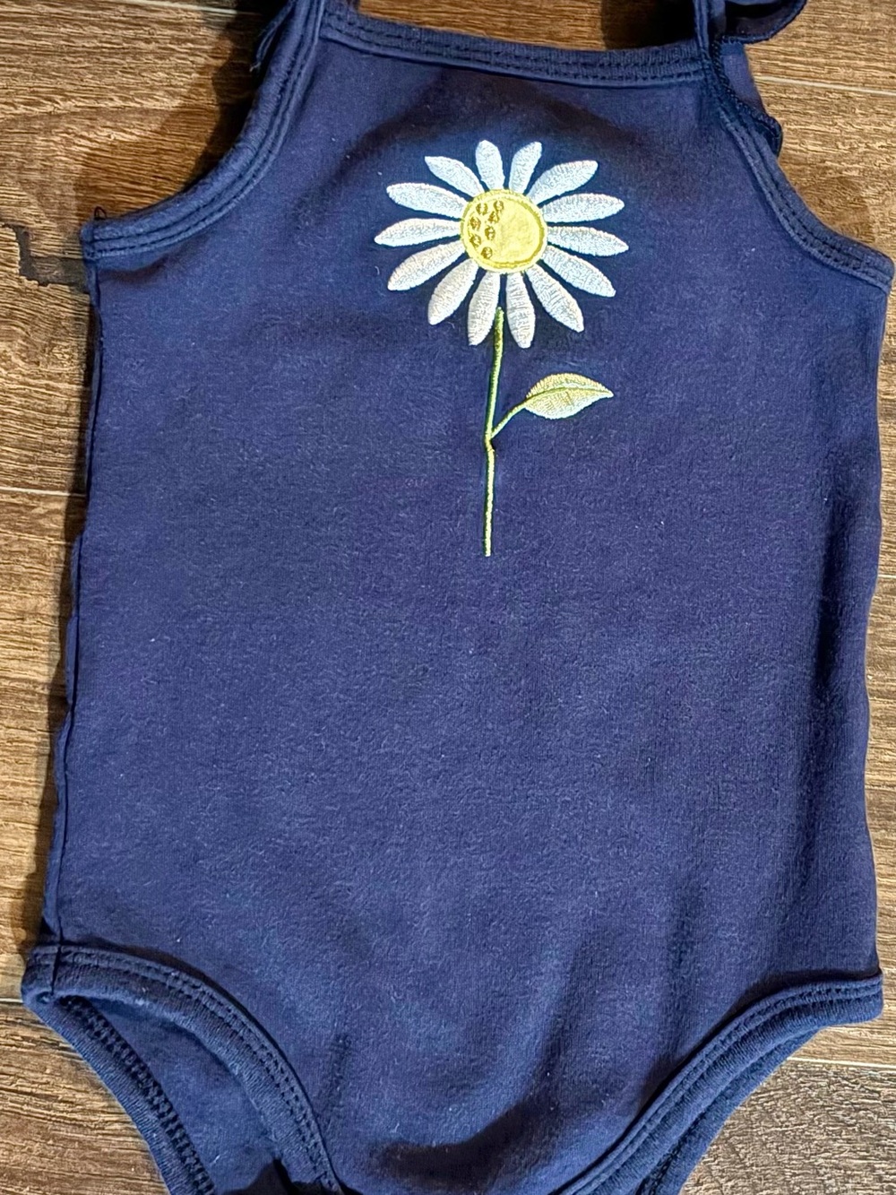 Hudson Baby Navy Bodysuit with White & Yellow Daisy